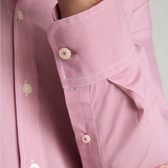 NWT Untuckit Men's Wrinkle Free Cadetto Slim in Rosewine Microgingham - Picture 4 of 12